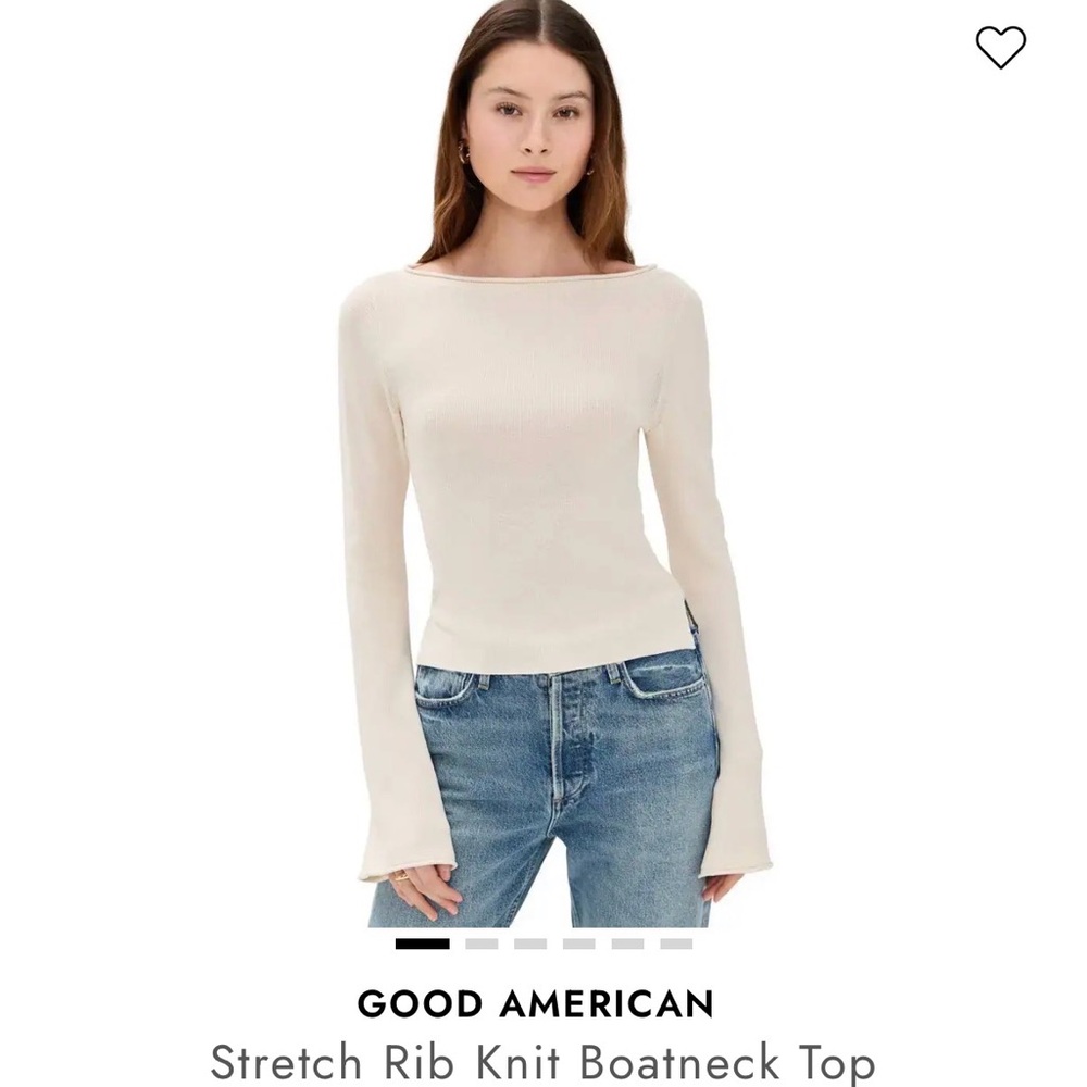 Good American Stretch Rib Boatneck Top